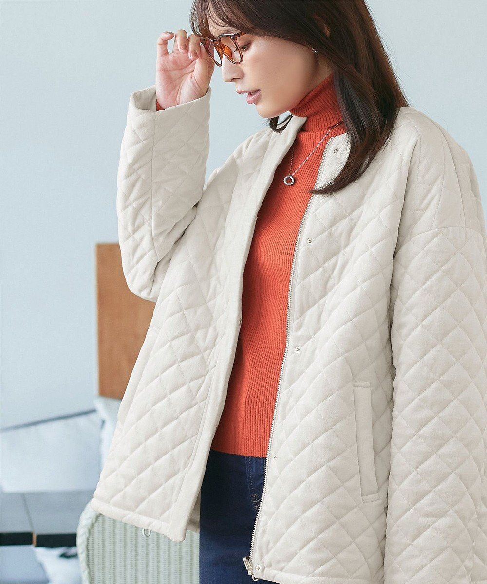 Tiaclasse 【リバーシブル】表裏2WAYベロアキルティングブルゾン 