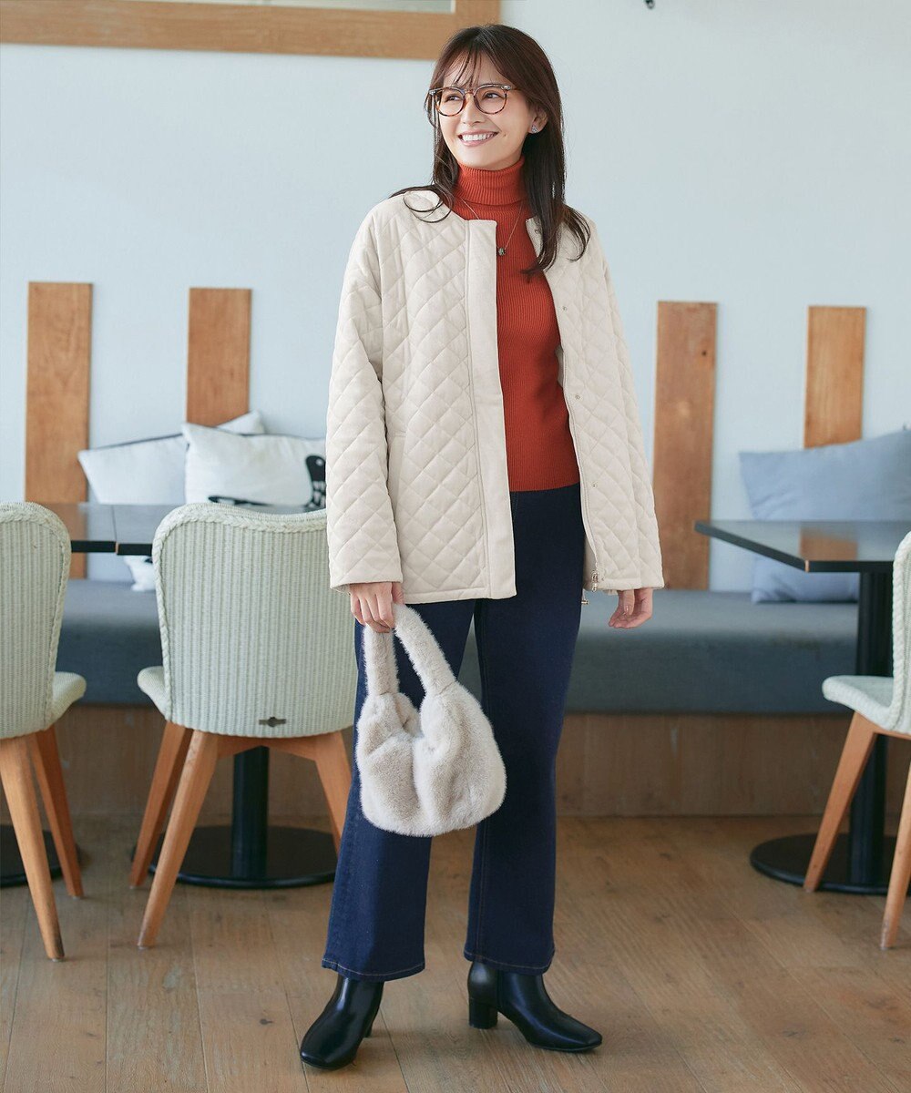 Tiaclasse 【リバーシブル】表裏2WAYベロアキルティングブルゾン 