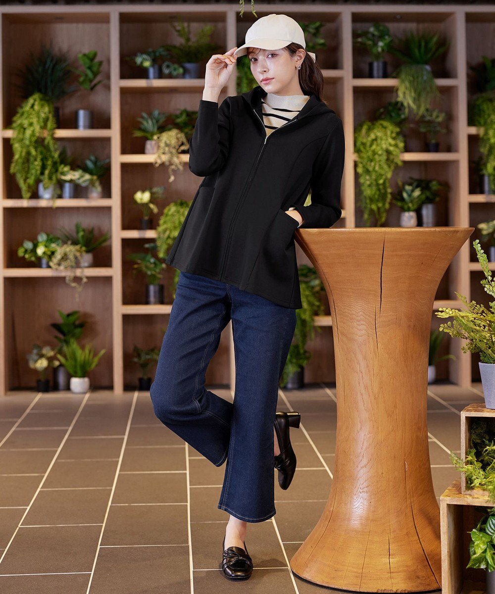 Tiaclasse L 【洗える】ソフトダンボールバックフレアフーディー 