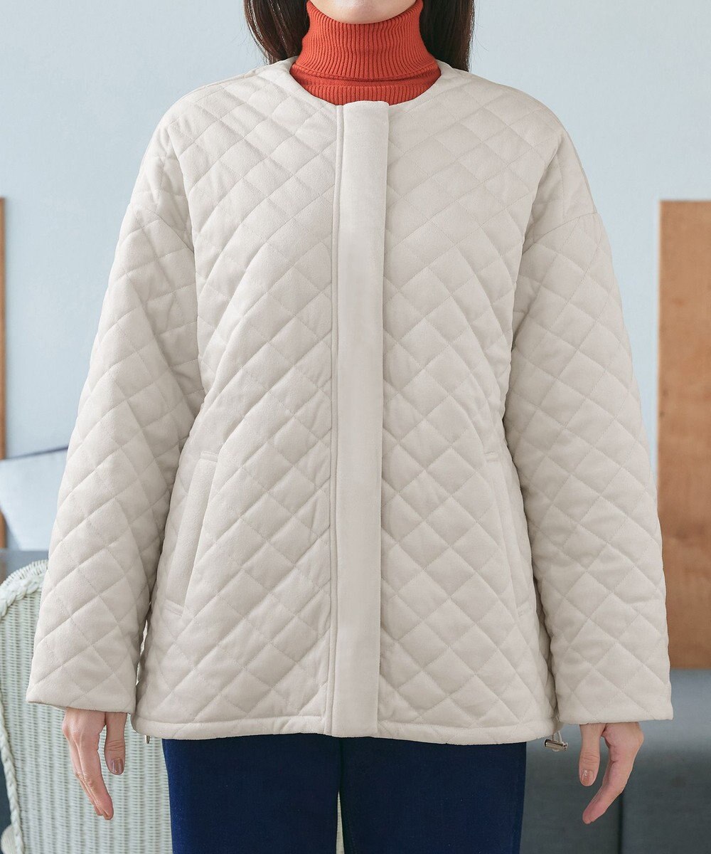 Tiaclasse 【リバーシブル】表裏2WAYベロアキルティングブルゾン 