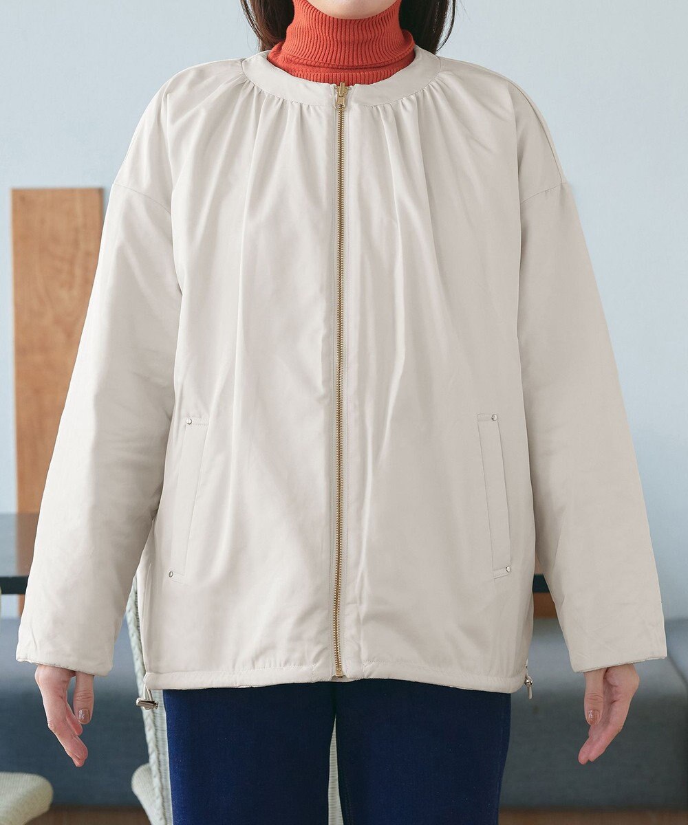 Tiaclasse 【リバーシブル】表裏2WAYベロアキルティングブルゾン 