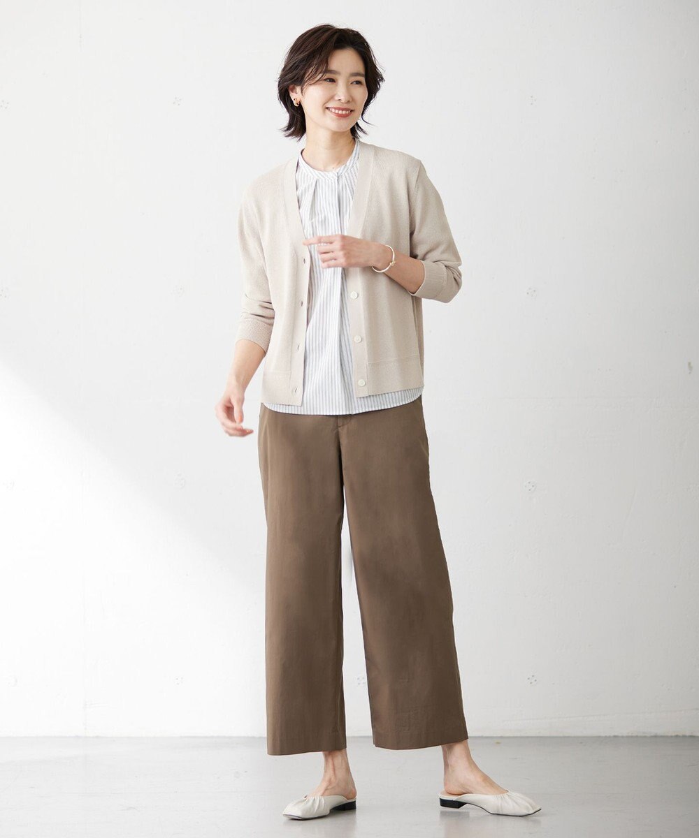 J.PRESS LADIES S 【洗える】ウェザーバイオエアフロー ワイド パンツ 