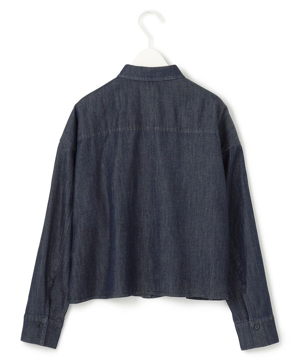 ICB L 【洗える】コットンリヨセルデニム クロップドシャツ 