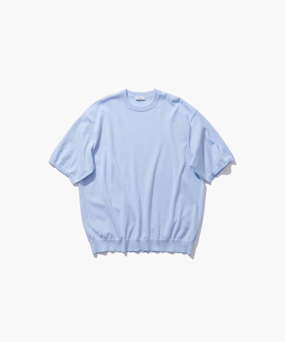 ATON COTTON WASHI KNIT | ハーフスリーブクルーネックセーター - UNISEX 