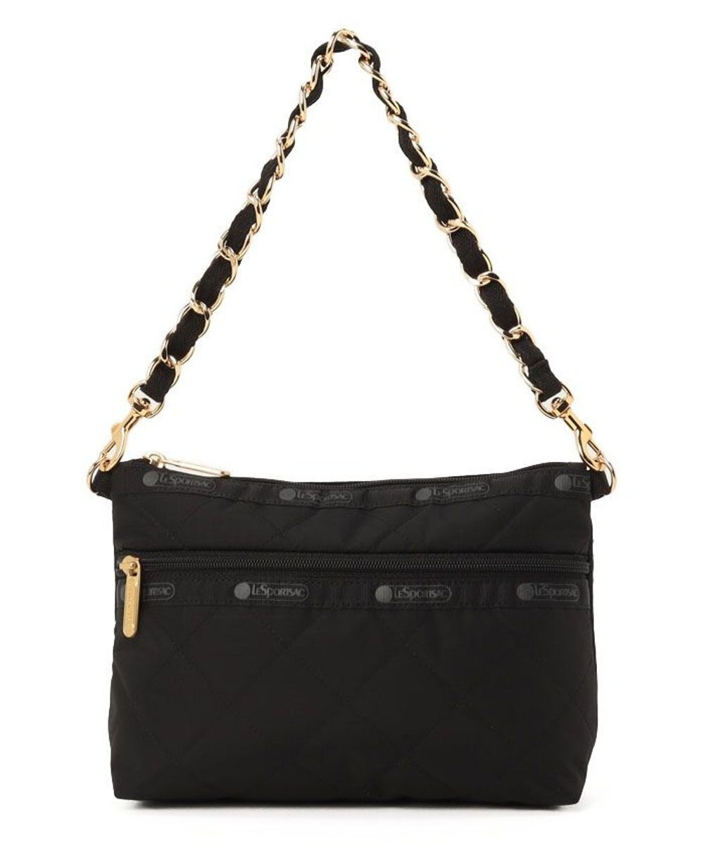 LeSportsac CHAIN COSMETIC CLUTCH/ブラックチェーンキルト 