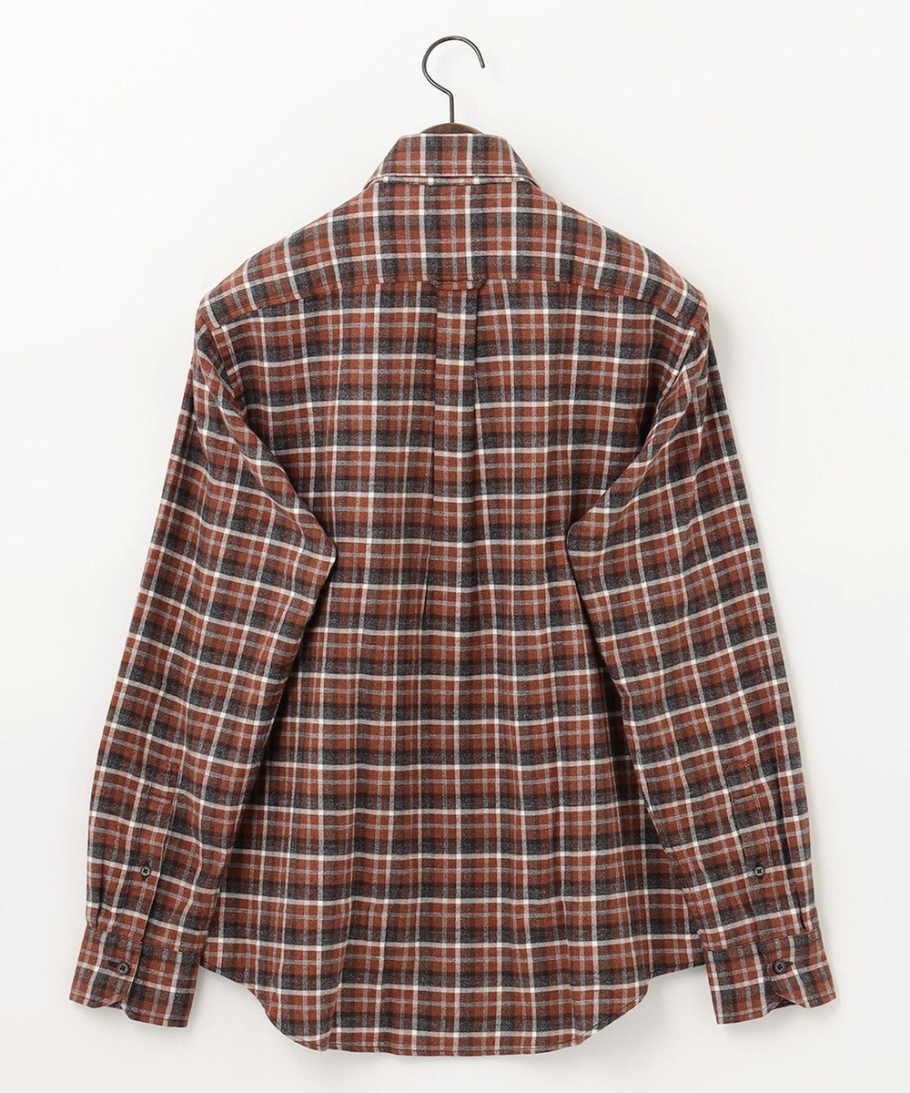 JOSEPH ABBOUD 【オーガニックコットン】スモールチェック フランネルシャツ 