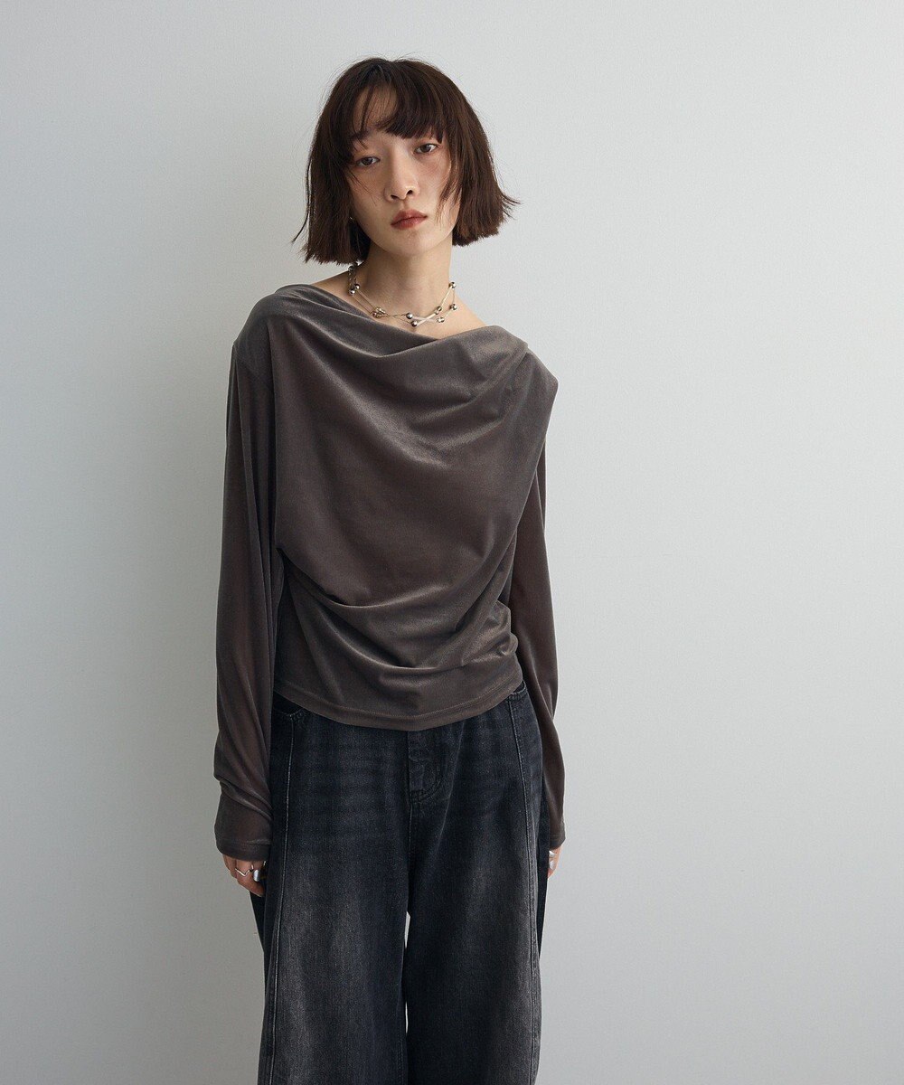 Green Parks シアーベロアオフショル長袖プルオーバー 