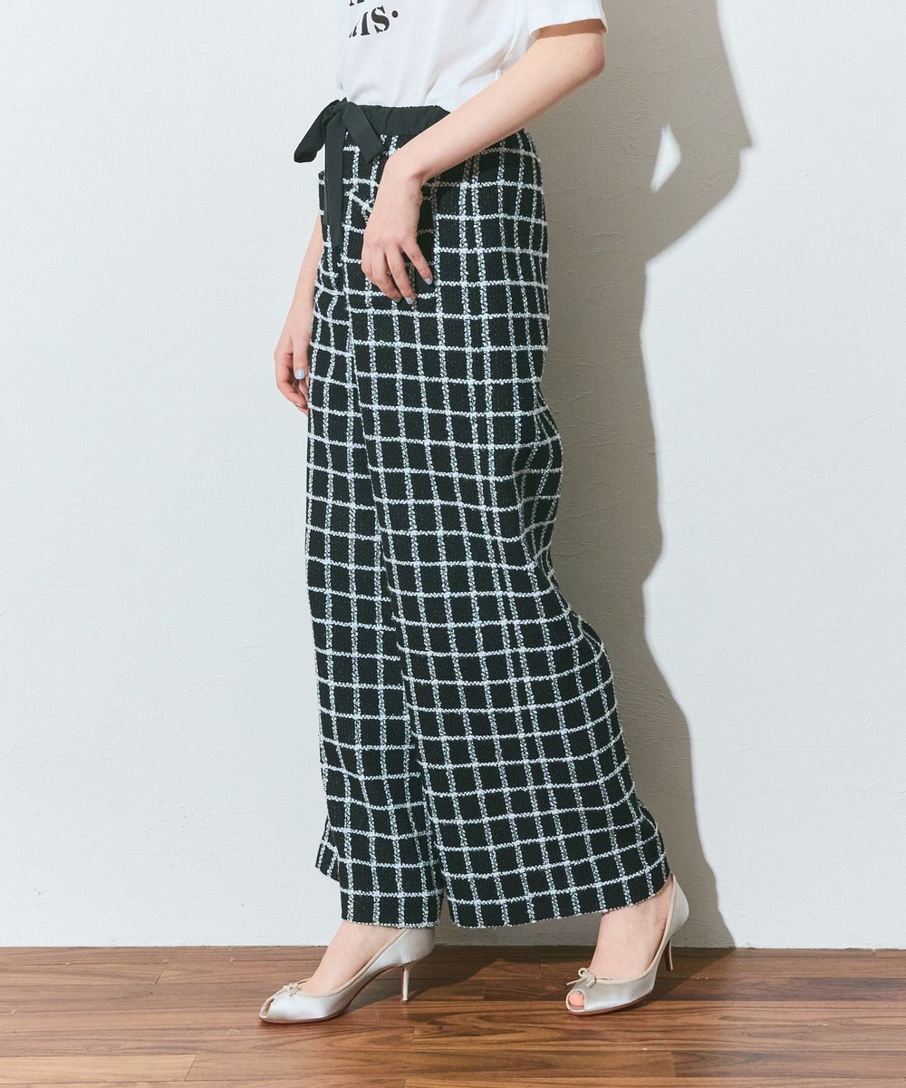 GRACE CONTINENTAL ツイードイージーパンツ 