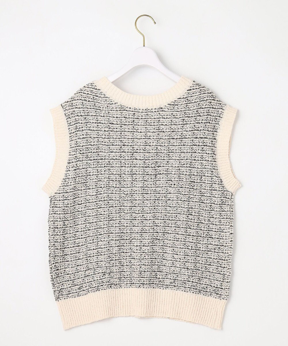 ANY SIS 【洗える】ツイードニット ベスト 