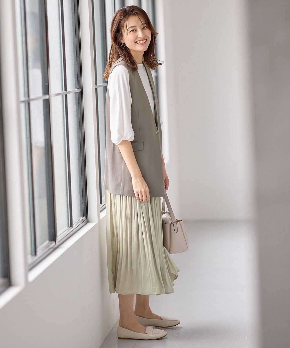 ANY 【ウエストゴム】シャイニーギャザースカート 