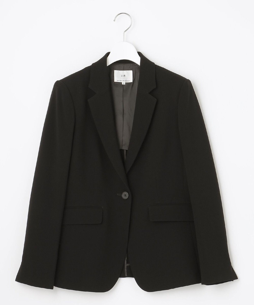 23区 【セットアップ対応/洗える】トリアセダブルジョーゼット テーラード ジャケット 
