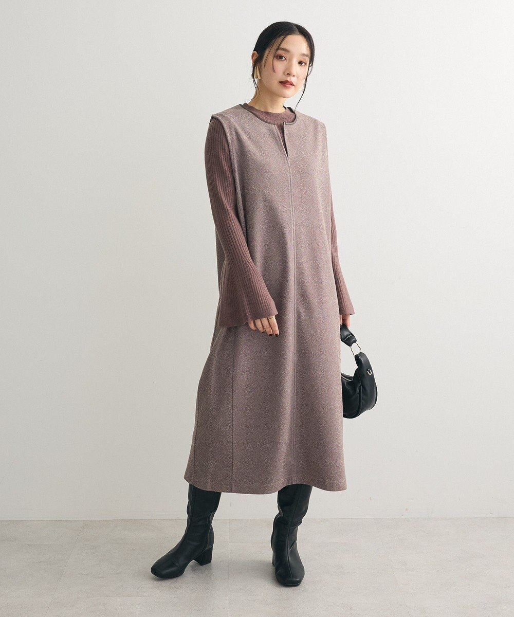 Green Parks 柄圧縮ポンチキーネックジャンスカ 