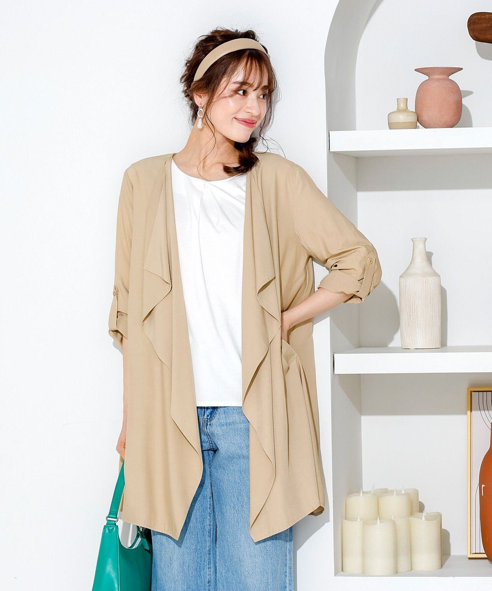 Tiaclasse L 【洗える】軽さが魅力のドレープコート 