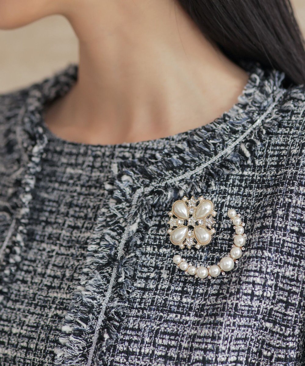 組曲 【好評につき追加販売・2セット】パールビジュー ブローチ 