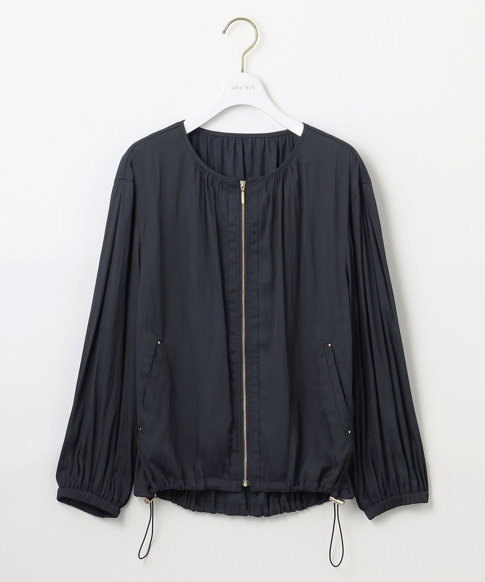 ANY SIS S 【接触冷感・速乾・UVカット】ツヤテロギャザー ブルゾン 