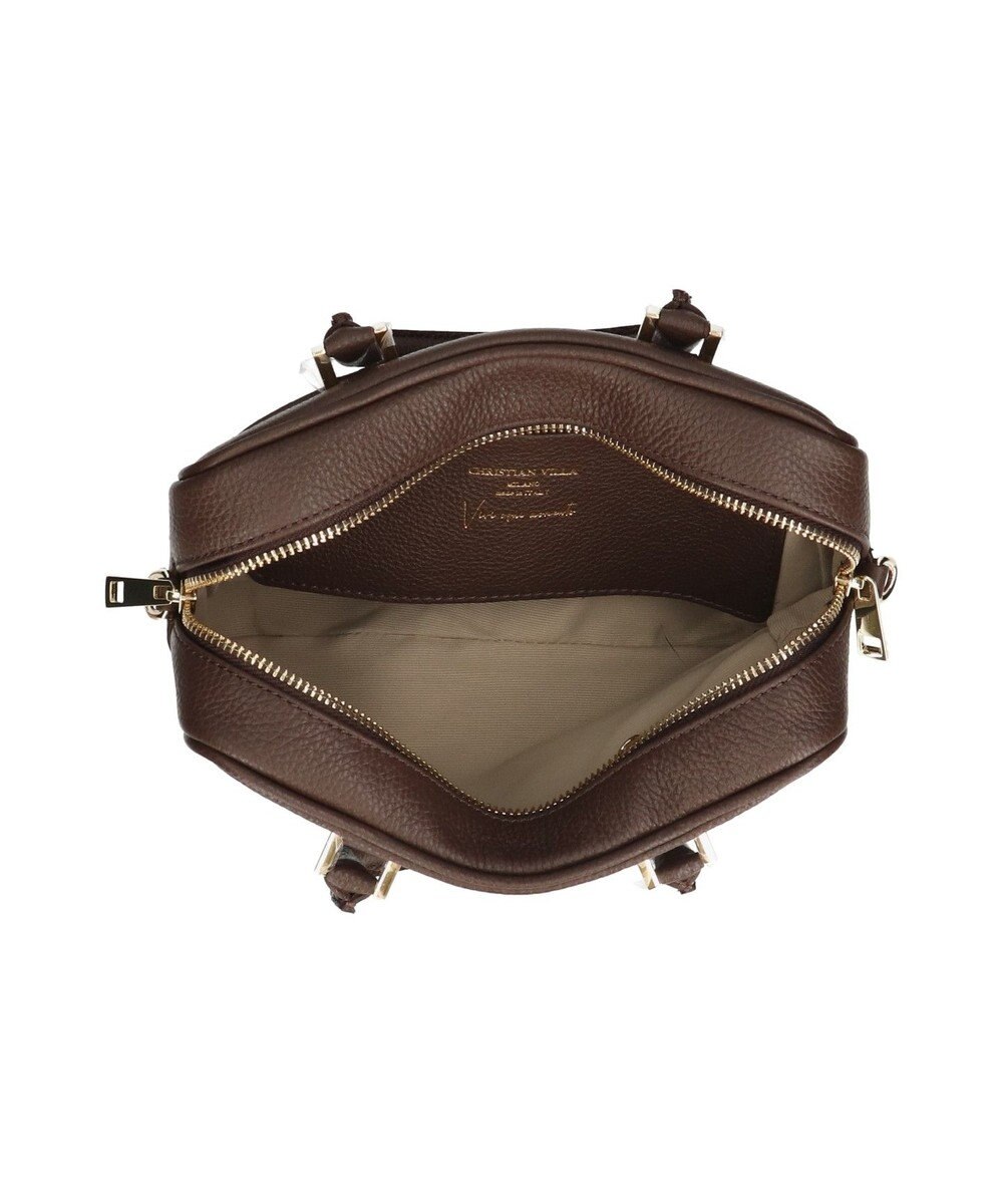 INTER-CHAUSSURES 【CHRISTIAN VILLA】ボックスシルエットレザーハンドバッグ 