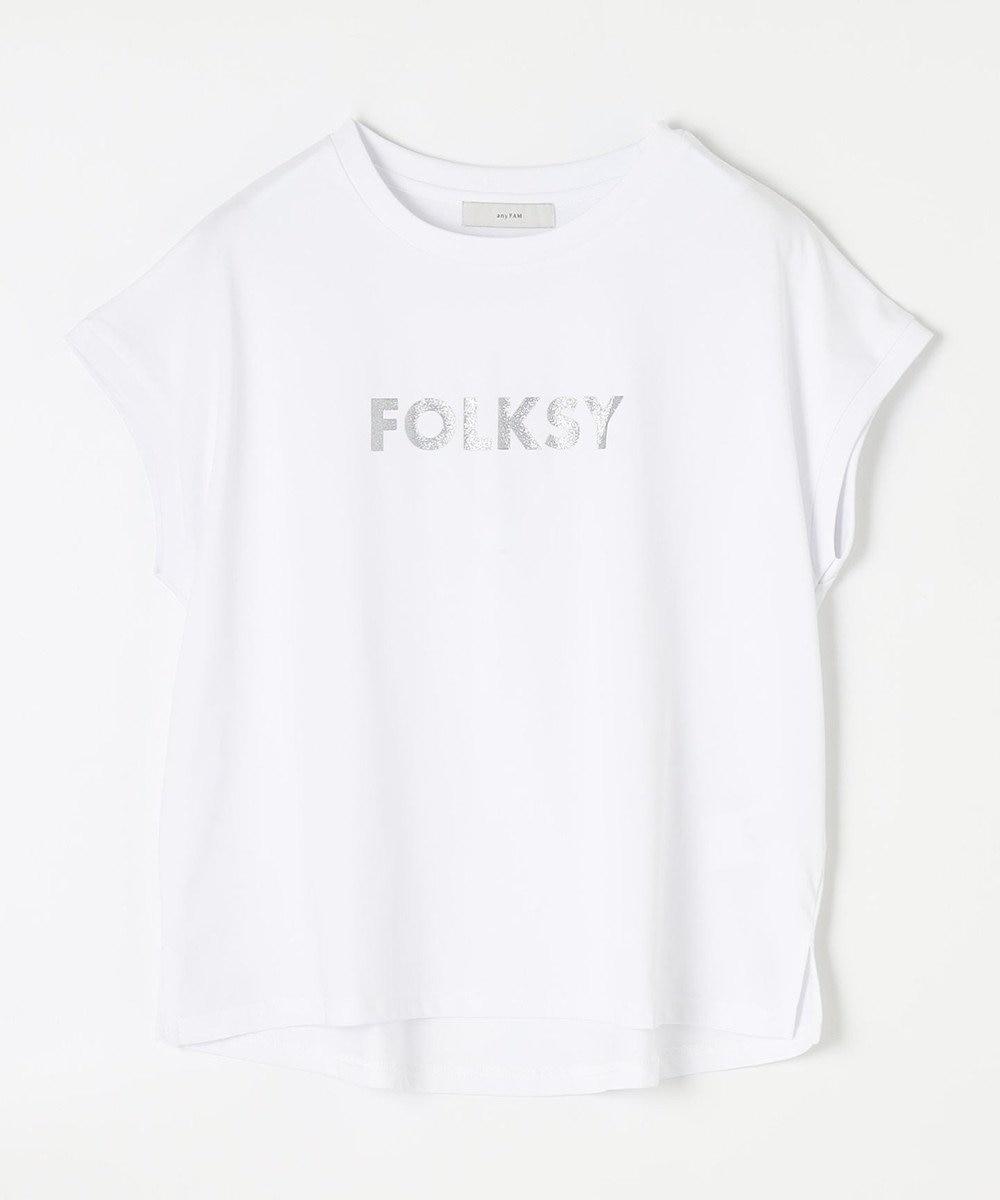 ANY グリッタープリントロゴＴシャツ 