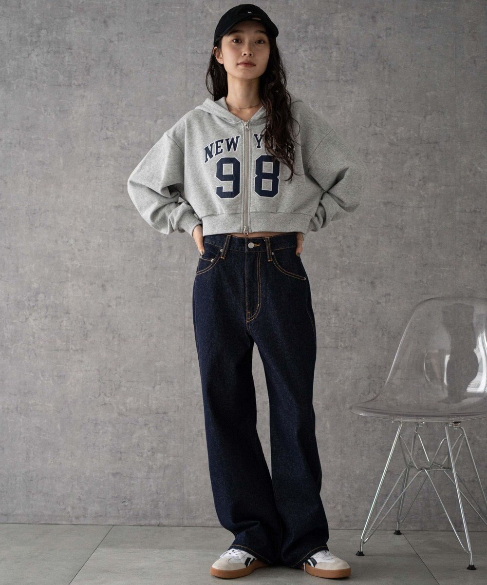 WEGO 【新色追加/美脚/XSSMLサイズ展開】ストレートデニムパンツ 