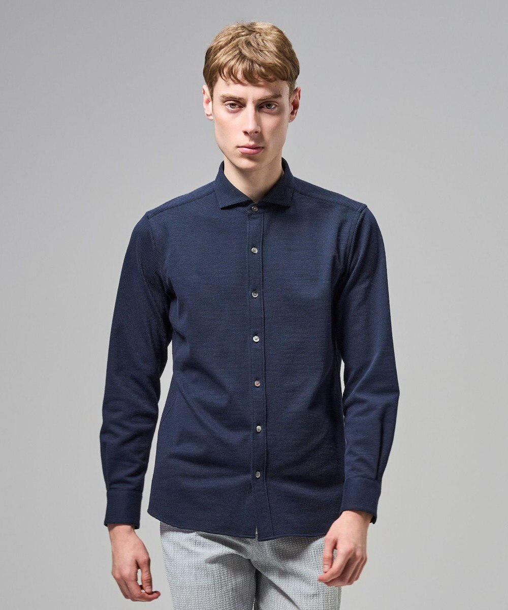 JOSEPH HOMME 【新素材】グリットタックジャージー　ホリゾンタルカラーシャツ 