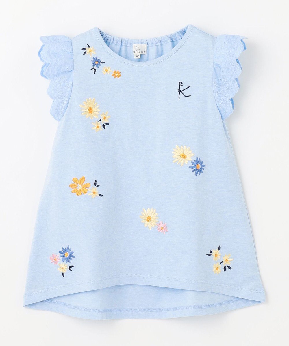 組曲 KIDS 【100㎝】フラワーエンブロイダリー チュニック 