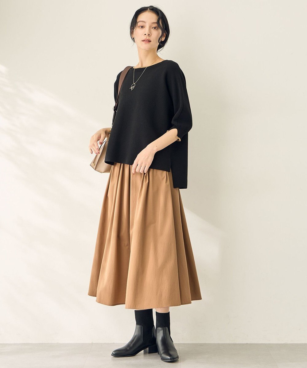 ANY 【2SET】バイカラーニット×布帛スカートセット 