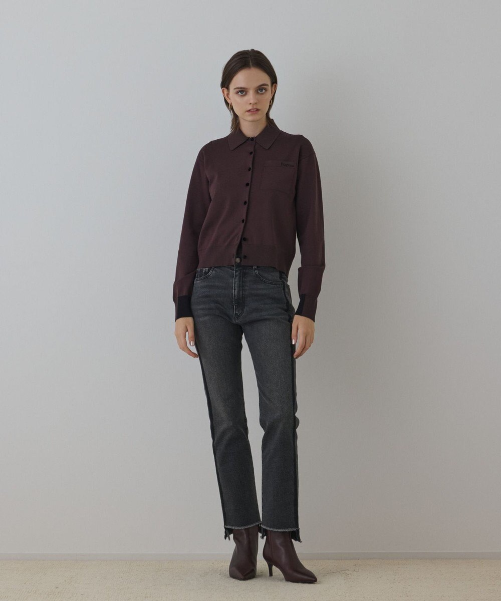 GRACE CONTINENTAL ラインスリムデニムパンツ 