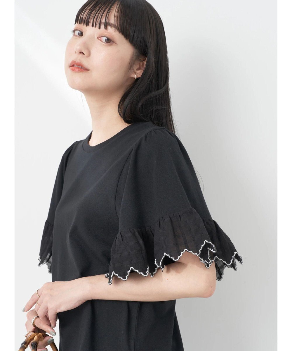 earth music&ecology 配色スカラップスリーブＴＥＥ 