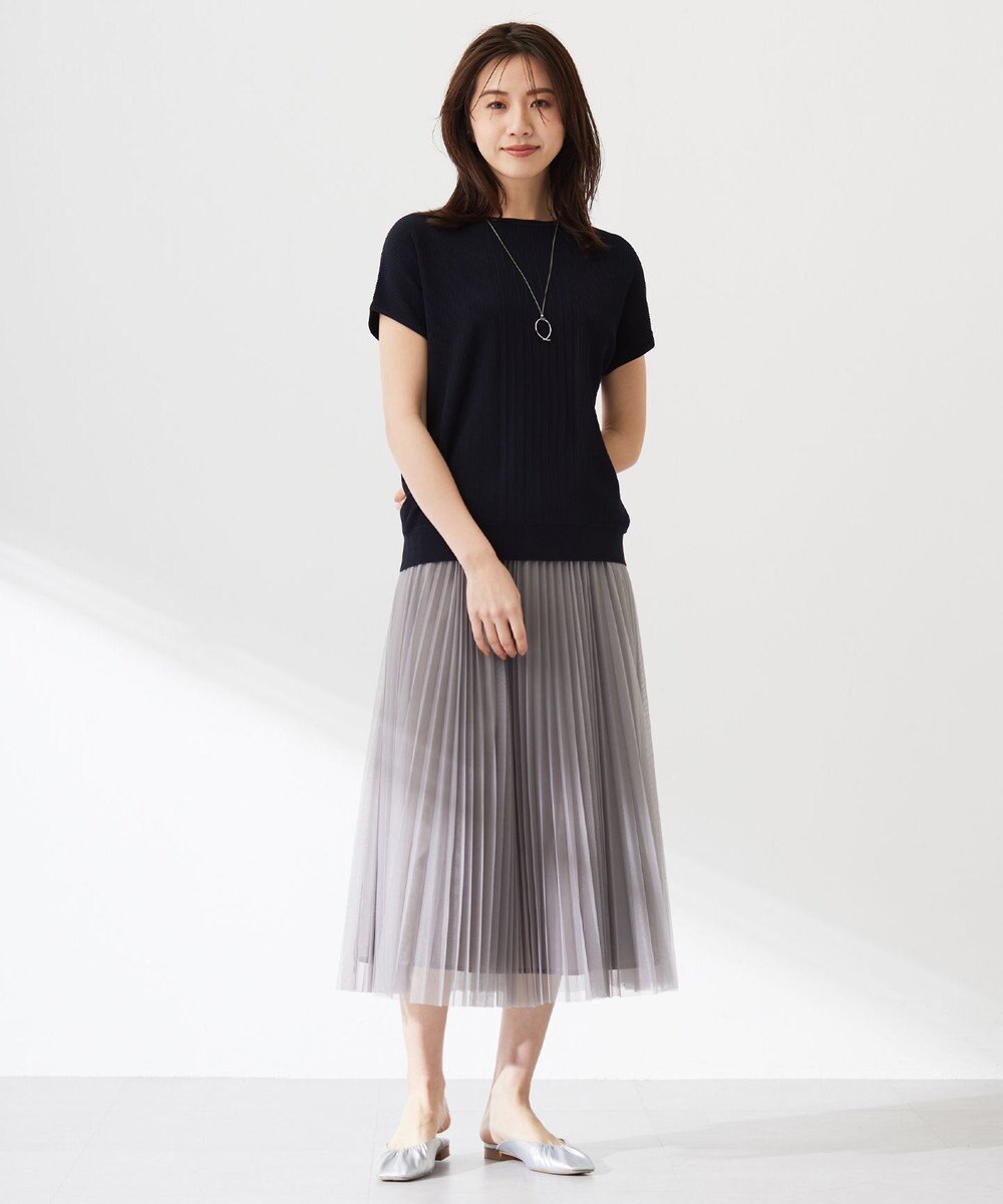 J.PRESS LADIES L 【WEB限定カラーあり・洗える】ハイゲージチュール プリーツ スカート 