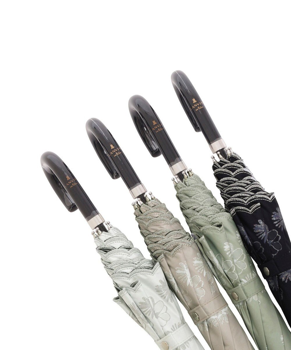 MOONBAT 【一級遮光/晴雨兼用日傘】ランバン オン ブルー (LANVIN en Blue)  長傘 日傘 フラワーグリッター 