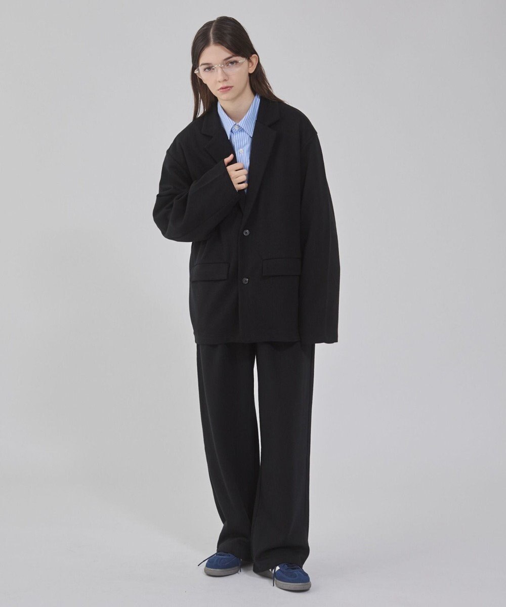 WEGO 【ユニセックス着用ITEM/MLサイズ展開】ボンディングスウェットテーラードジャケット 