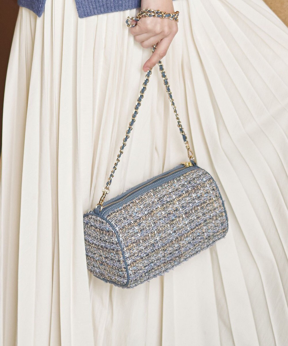 23区 GIOLICAツイード シリンダー ショルダーバッグ 