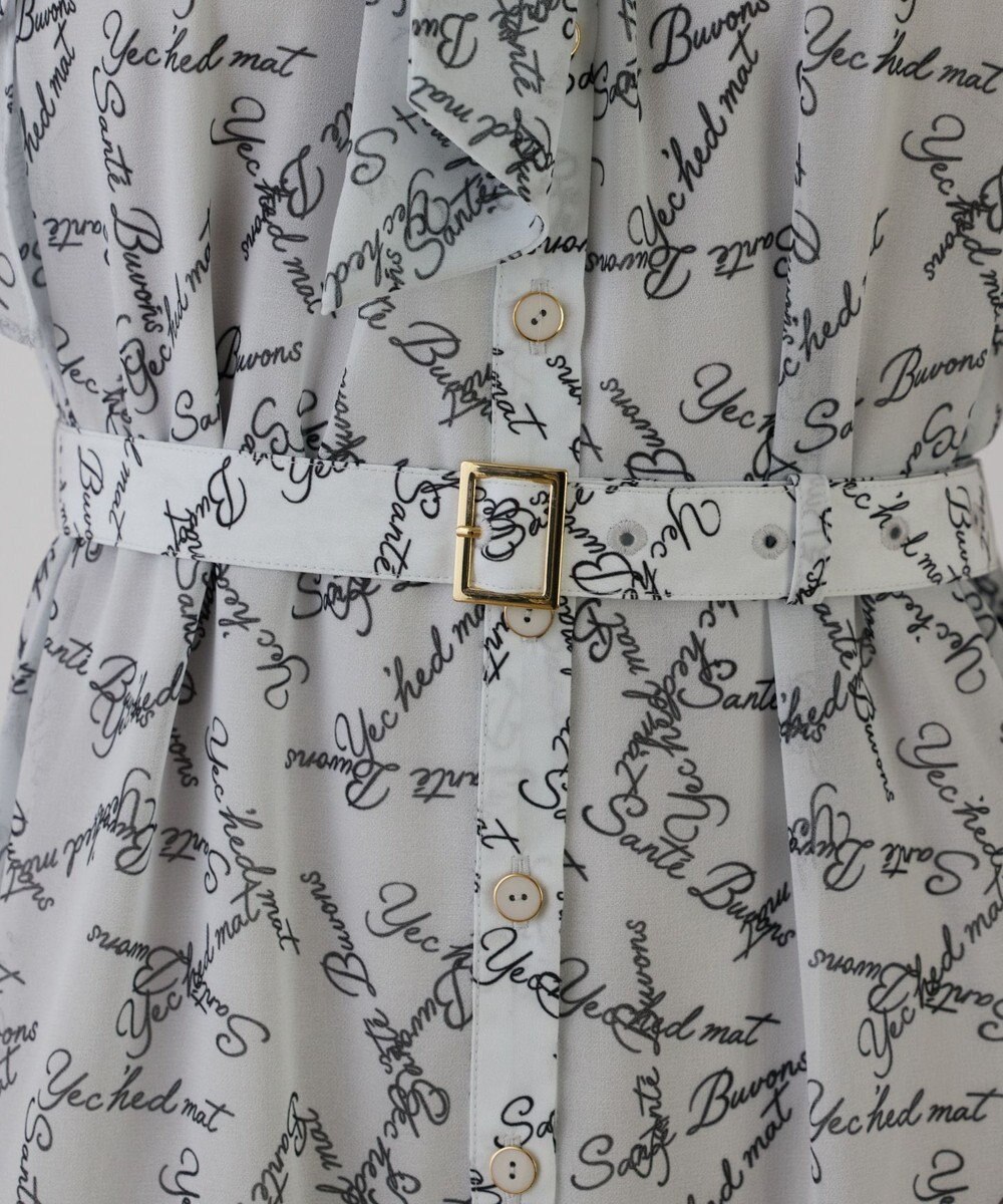 GRACE CONTINENTAL ボウタイプリーツプリントワンピース 