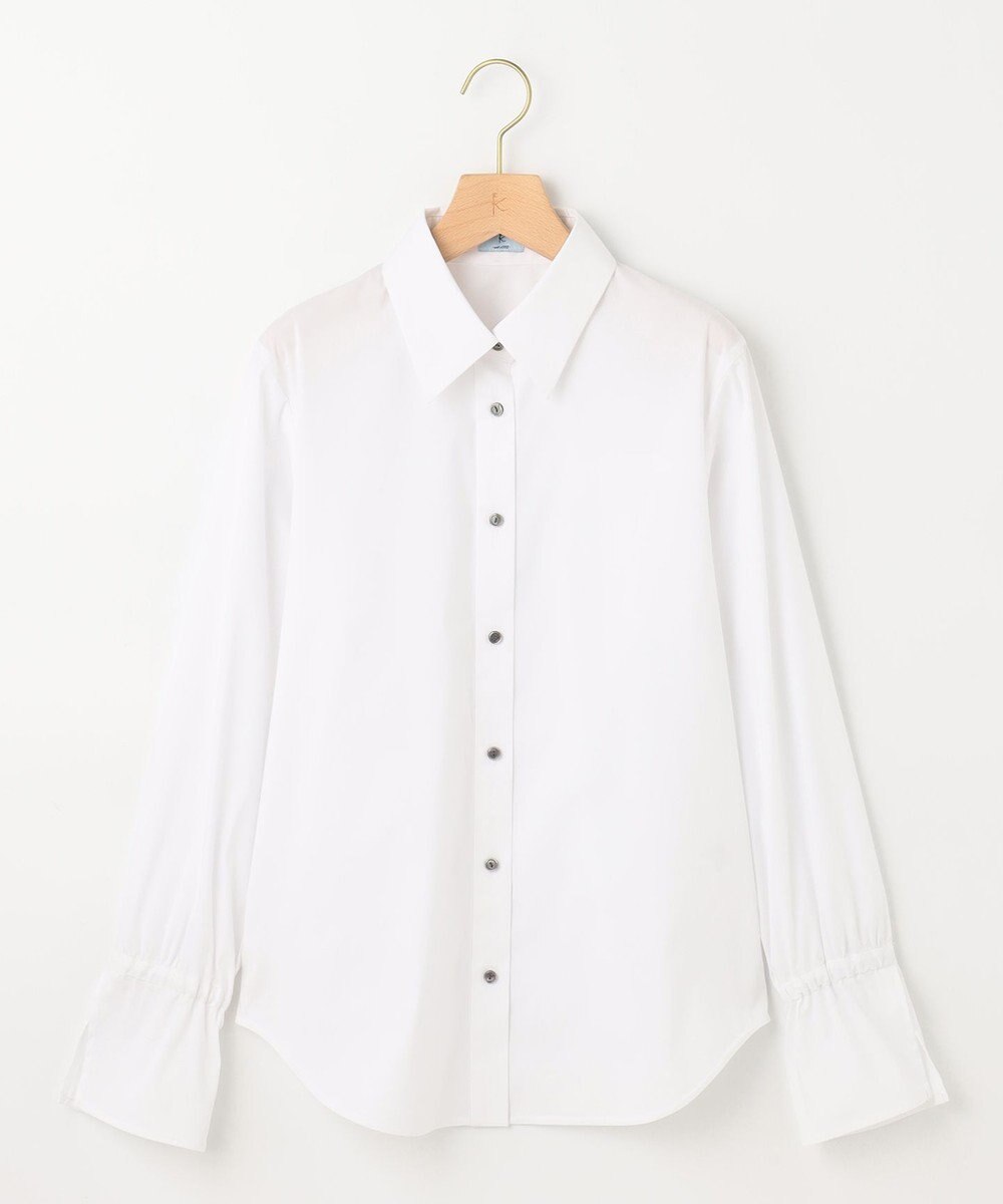 組曲 L コンパクトシャーティング フレア袖シャツ 