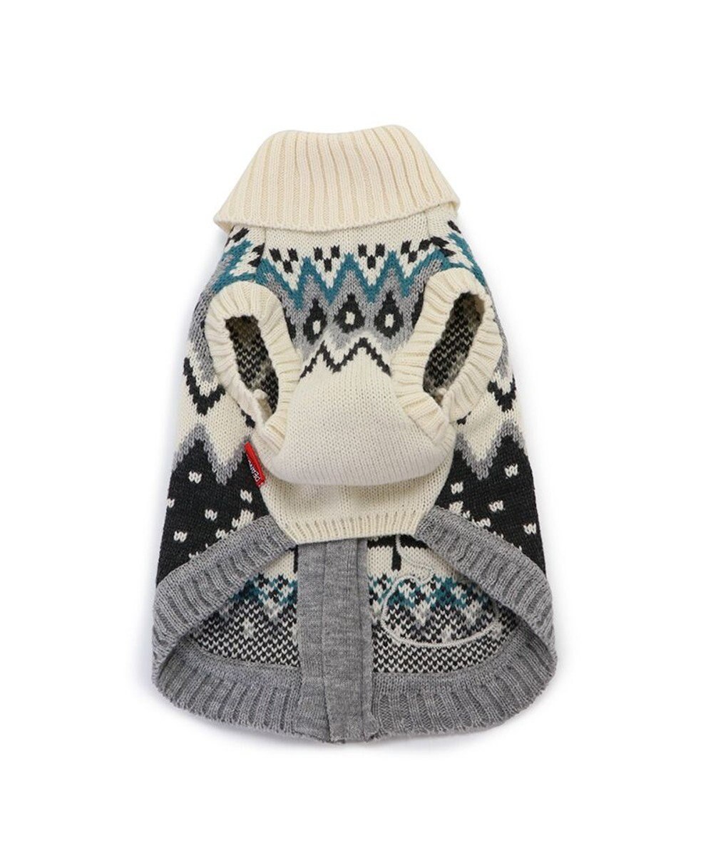PET PARADISE スヌーピー 背中開き ニット雪遊び柄 《グレー》 中型犬 大型犬 