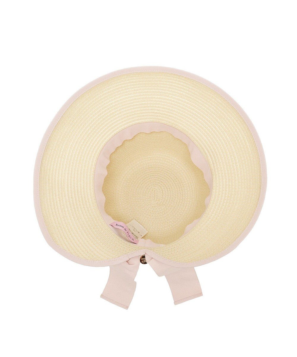 Maison de FLEUR 【手洗い可能】パールリボンスリットハット 