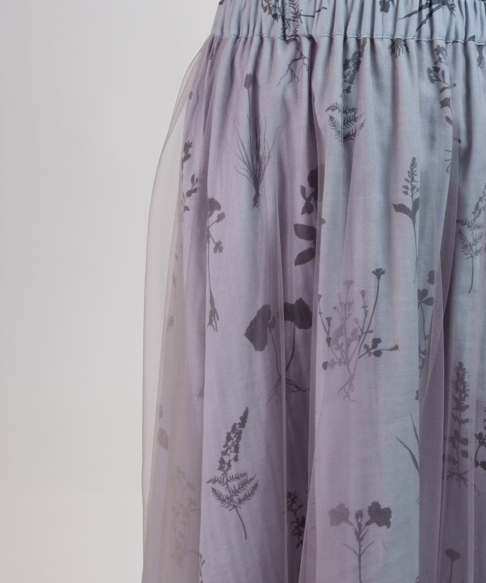 muuc 【植物の影絵プリント】チュールレイヤースカート 