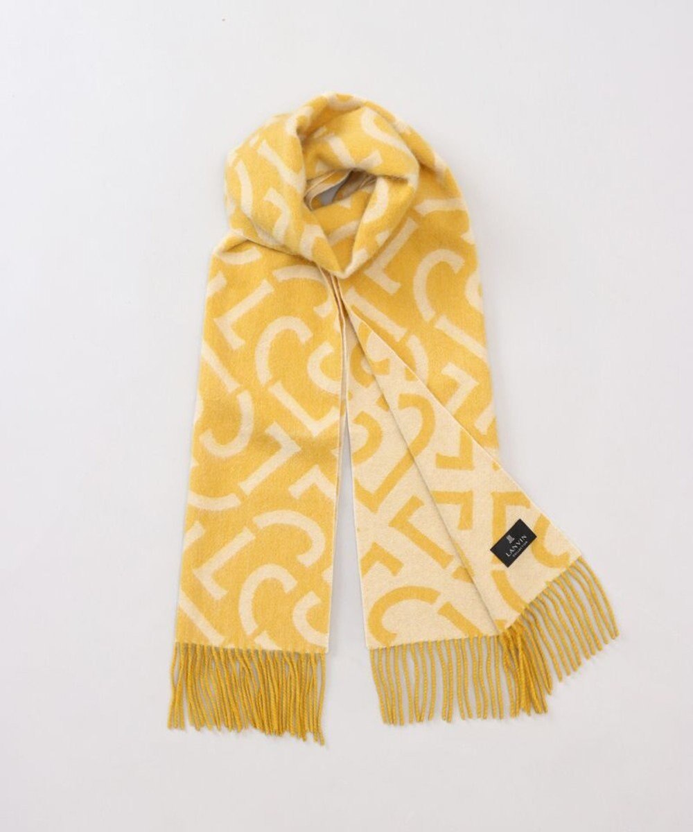 AURORA 【 LANVIN COLLECTION（ランバン コレクション） 】カシミヤ100%ジャカードマフラー(WASH) 