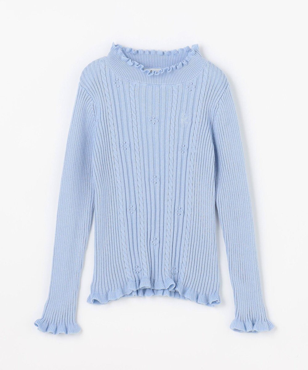 組曲 KIDS 【110-140㎝】フラワードット リブニット 