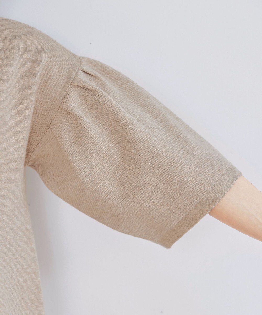 Tiaclasse L 【洗える】タックベルスリーブニットチュニック 