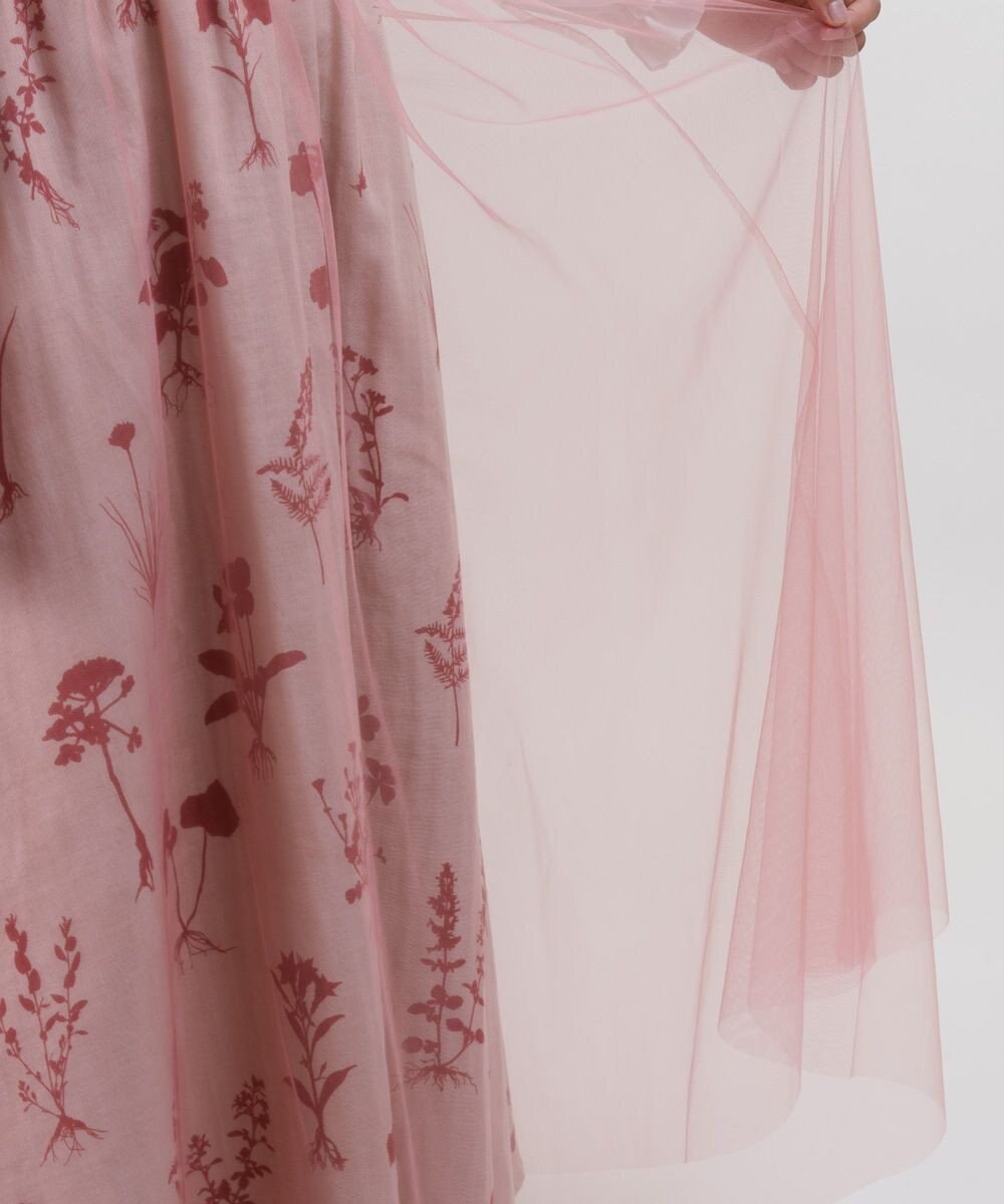 muuc 【植物の影絵プリント】チュールレイヤースカート 