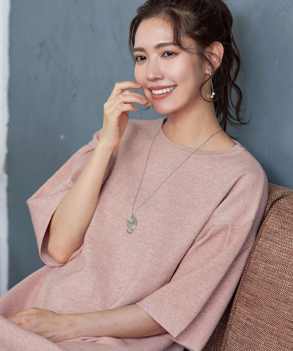 Tiaclasse 【洗える】タックベルスリーブニットチュニック 