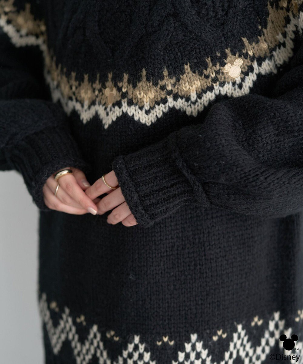 earth music&ecology 【予約】Disney/ミッキー刺繍ノルディックニットチュニック 