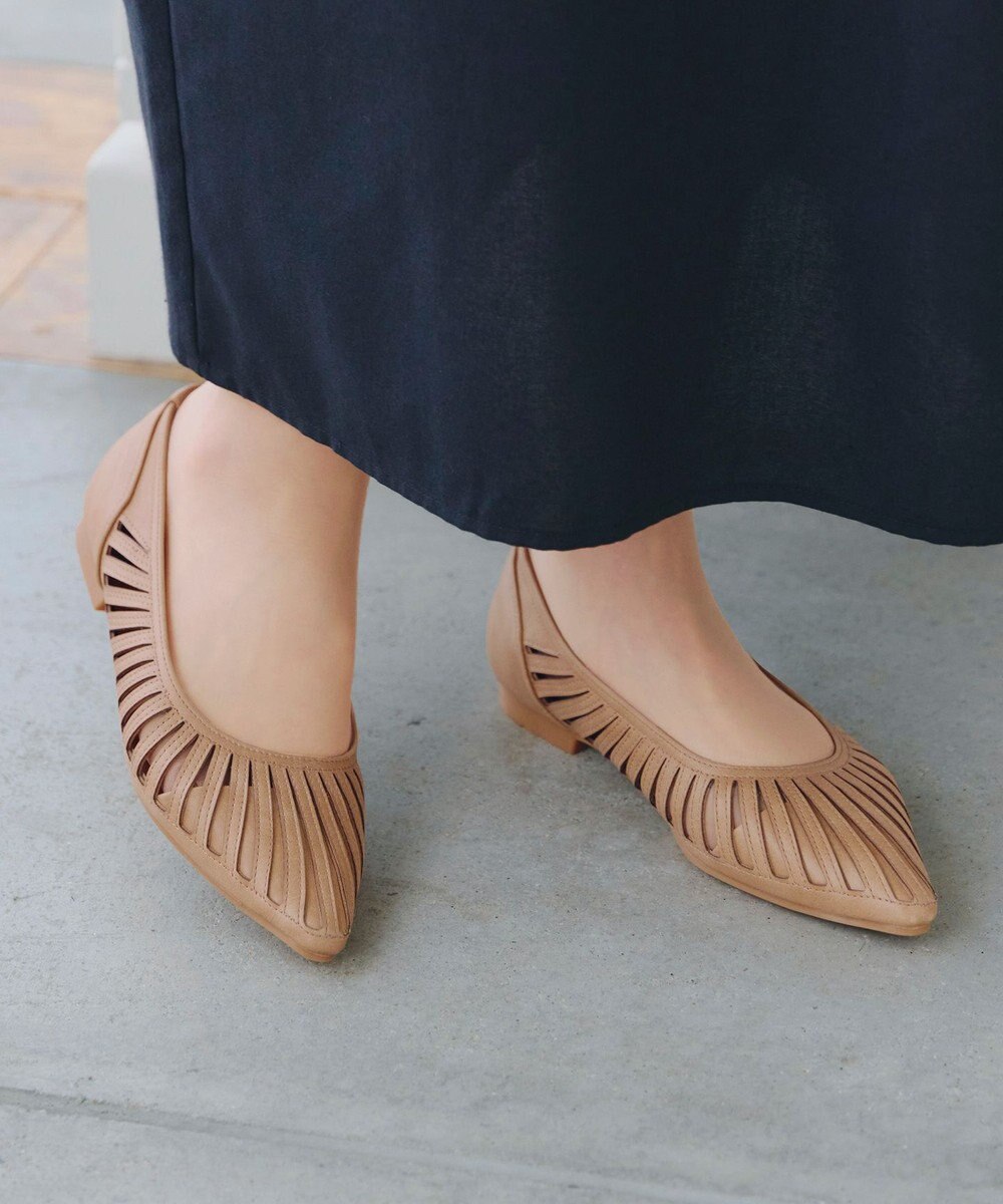 Tiaclasse 【小倉優子さん着用・フラット&ヒール2TYPE】ケージデザインシアーパンプス 