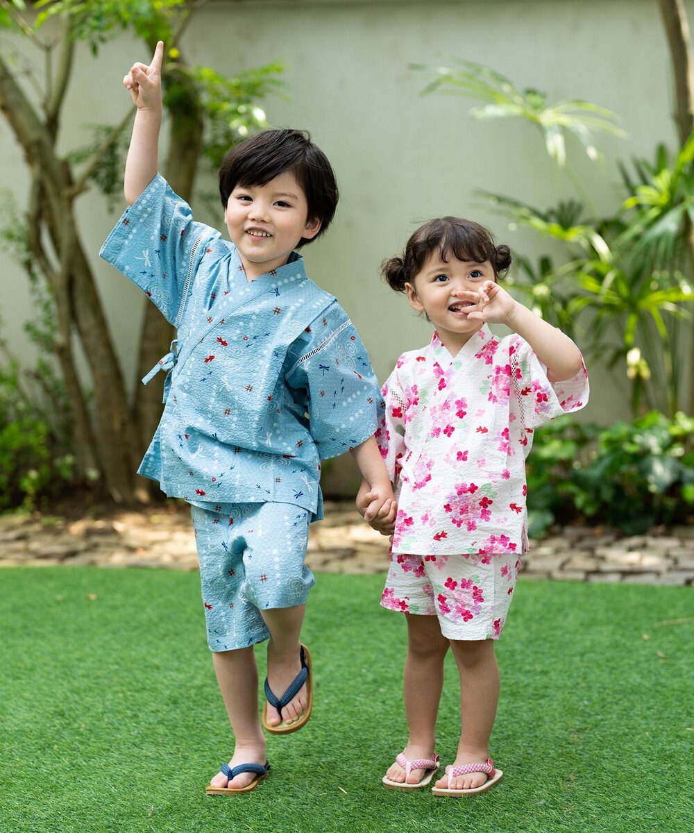 MIKI HOUSE HOT BISCUITS 【ミキハウス】【80-150cm】 金魚・とんぼ和柄の甚平スーツ 