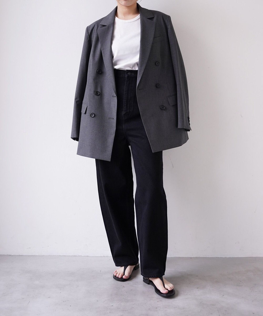 woadblue 石岡真実さん着用 サルエルブレットデニムパンツ ブラック 