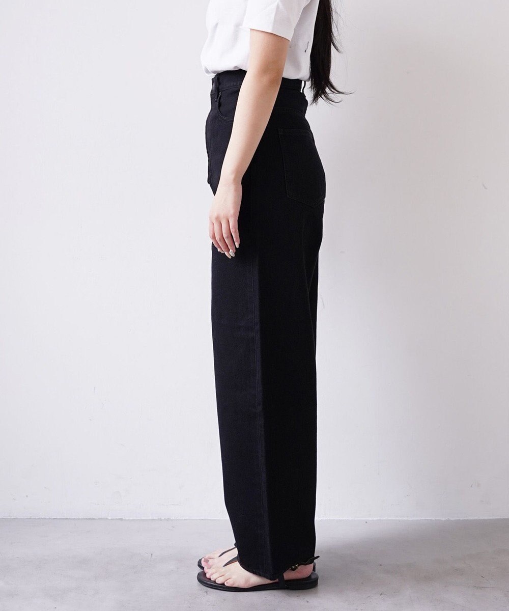 woadblue 石岡真実さん着用 サルエルブレットデニムパンツ ブラック 