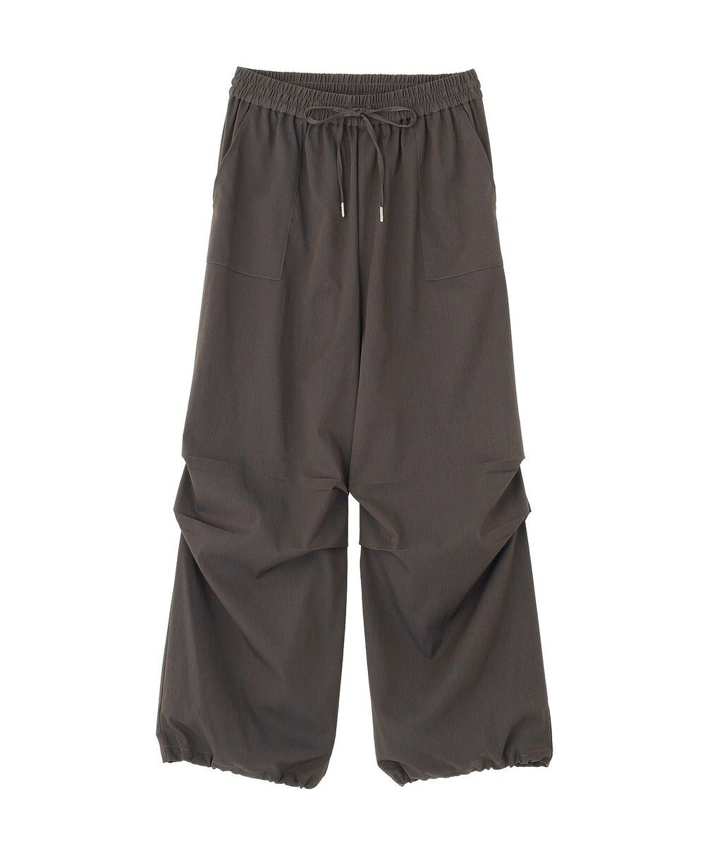 Green Parks 表面感サテンタックパンツ 