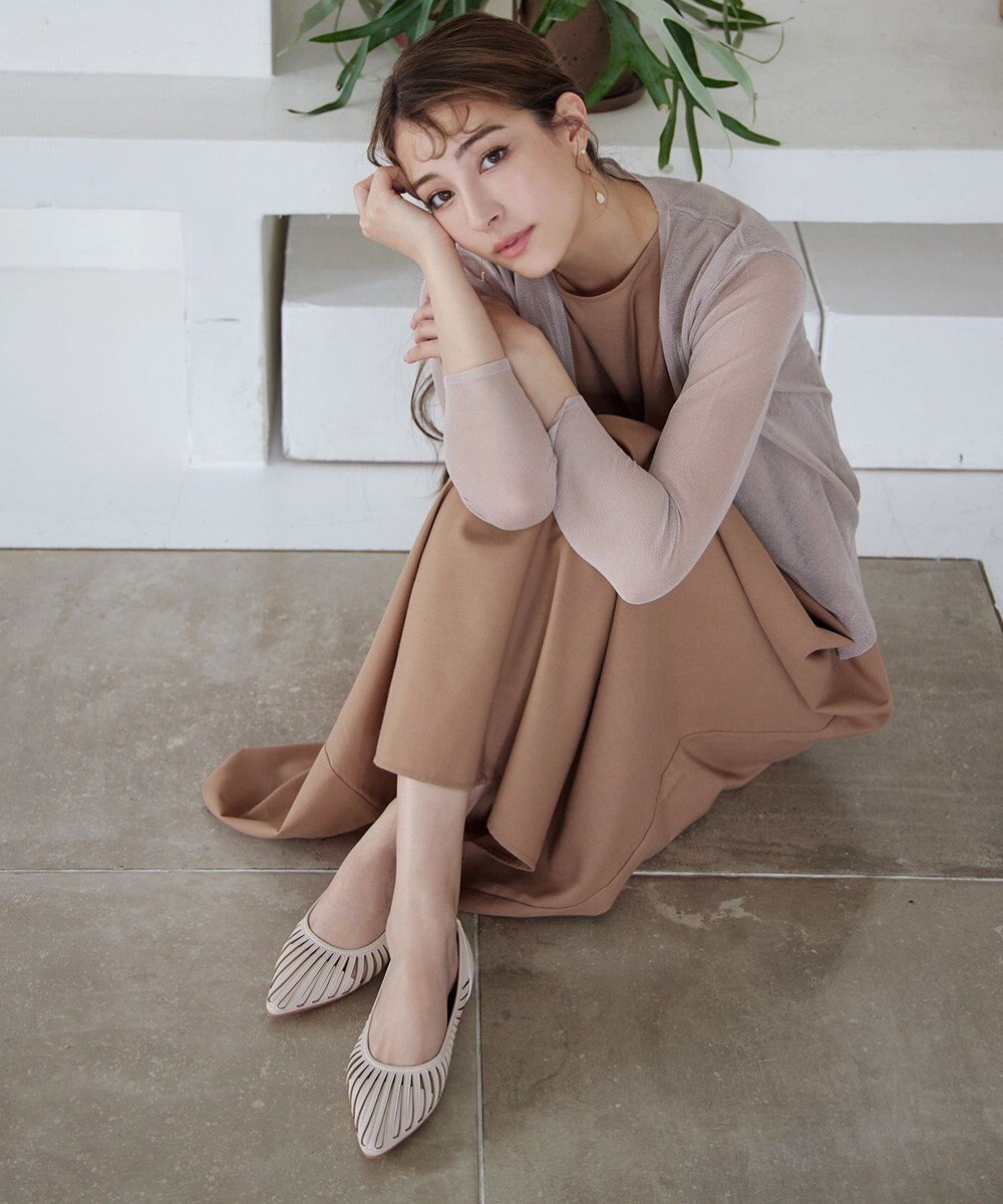 Tiaclasse 【小倉優子さん着用・フラット&ヒール2TYPE】ケージデザインシアーパンプス 