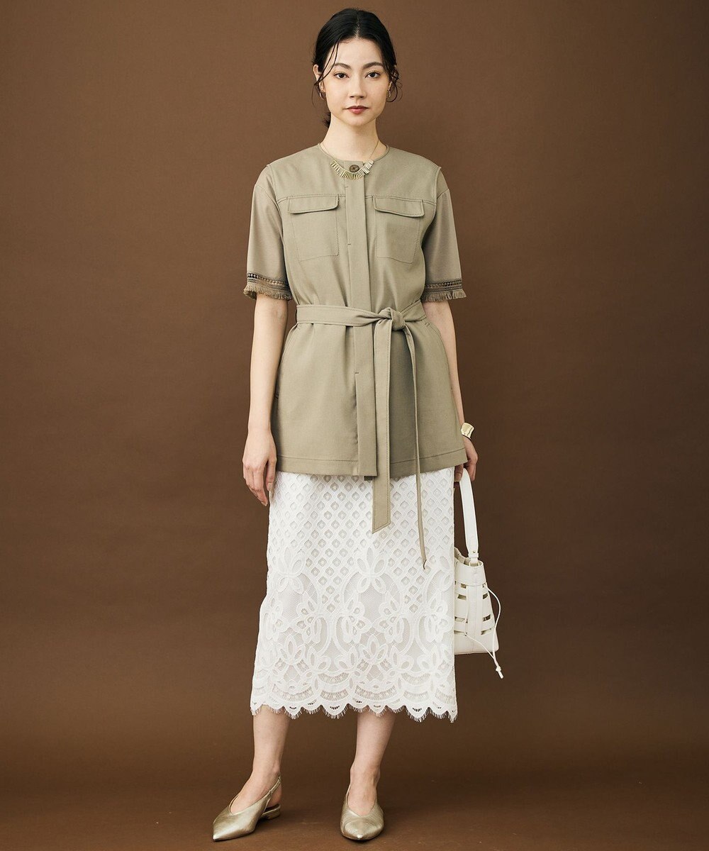 自由区 S 【セットアップ対応】リネンストレッチ ジレ 