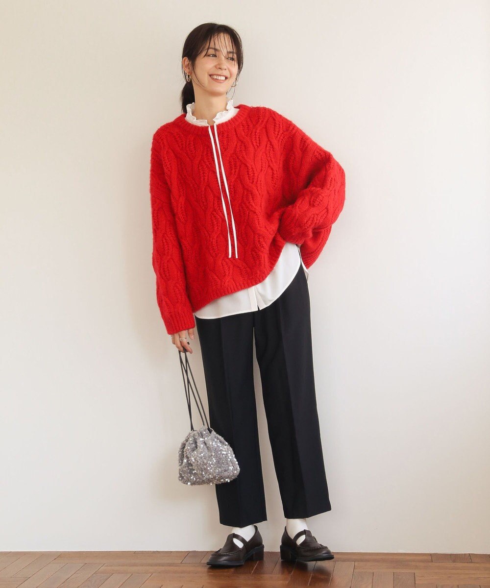 Green Parks あったか裏起毛きれいシルエットパンツ 